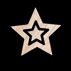 Star made of wood for decorating a Christmas tree