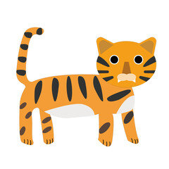 Fototapeta na wymiar A cute baby tiger is standing vector image illustration