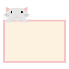 A cute note with a cat character vector image illustration