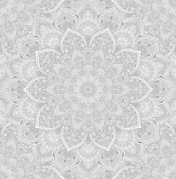Seamless mandala pattern geometric. Decorative floral seamless pattern. Mandala in indian motifs for fabric.