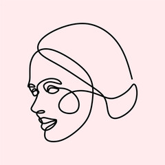 aesthetic abstract woman face oneline continuous single line art 
