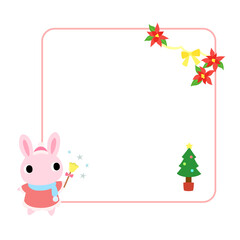 冬のウサギアイコン　フレーム＋装飾付