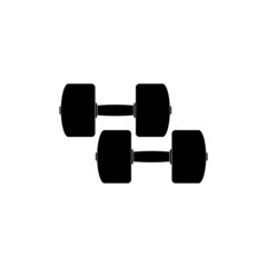 The dumbbell icon is black for sports on a white background.
