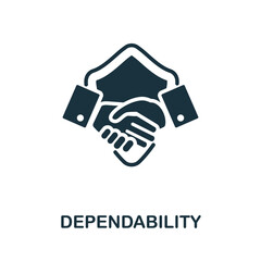 Dependability icon. Monochrome sign from work ethic collection. Creative Dependability icon illustration for web design, infographics and more