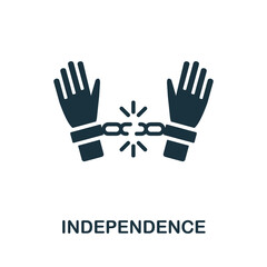Independence icon. Monochrome sign from work ethic collection. Creative Independence icon illustration for web design, infographics and more