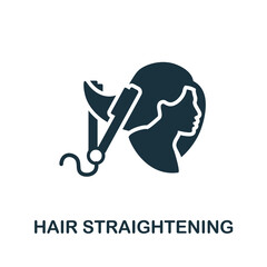Hair Straightening icon. Monochrome sign from hairdresser collection. Creative Hair Straightening icon illustration for web design, infographics and more