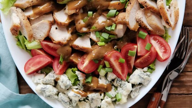Cobb salad, popular american cuisine, classic recipe