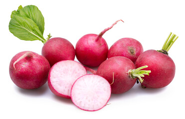 Red radish isolated on white background, Radish on White Background With clipping path.