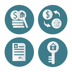 Fototapeta premium house trading icon Real estate business exchange, rental contract. vector illustration