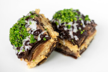 Fresh homemade Baklava middle eastern sweet dessert food pastry cakes
