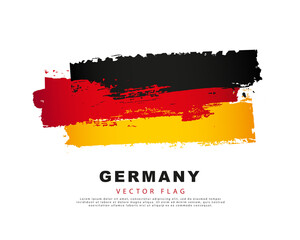 Flag of Germany. Black, red and yellow hand-drawn brush strokes. Vector illustration