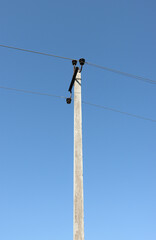 Reinforced concrete power line support.