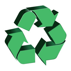 Obraz premium 3D green Recycle icon vector