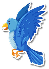 Cute blue bird animal cartoon sticker