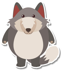 Chubby fox animal cartoon sticker