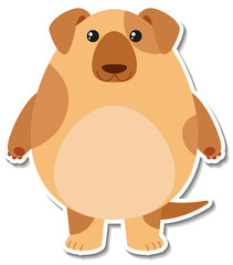Obraz premium Chubby dog animal cartoon sticker
