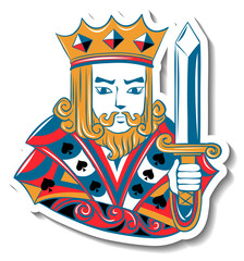King playing card character sticker