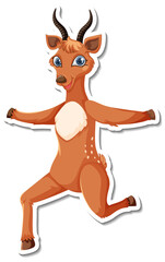 Deer dancing cartoon character sticker