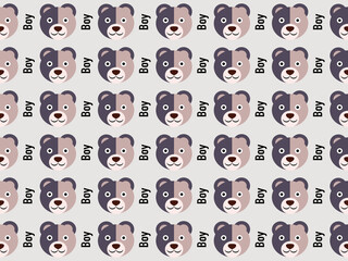 brown bear cartoon character pattern on brown background