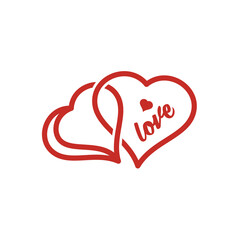 Love double heart design vector illustration