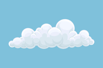 Blue sky with white cumulus cloud vector illustration