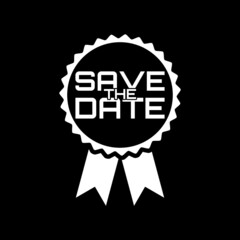 Save the date sign isolated on dark background