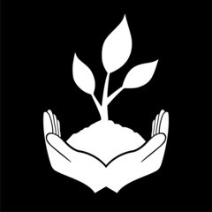 Planting icon isolated on dark background
