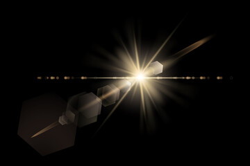 realistic light glare, highlight. beautiful bright lens flares. Lighting effects of flash.