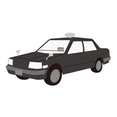 Vector illustration of a black taxi.