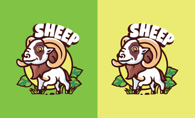 Cute sheep modern illustration vektor for logos and prints Premium Vector
