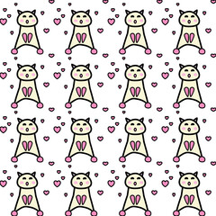 Cartoon cat seamless pattern.