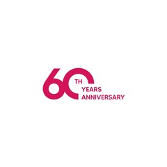 60 year anniversary logo design. vector - template - illustration