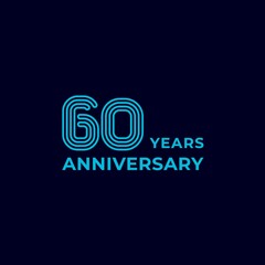 60 year anniversary logo design. vector - template - illustration