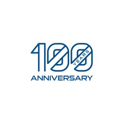 100th anniversary logo design. vector - template - illustration