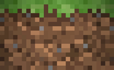 Pixel object patterns. Valuable ores, minerals, resources for crafting. Vector illustration EPS 10.