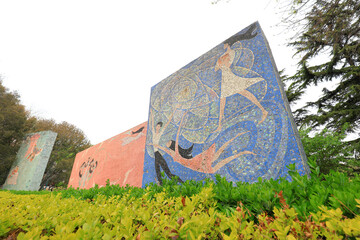 Wall sculpture in the park, Beijing, China