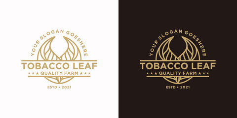 vintage tobacco leaf logo, logo reference for tobacco farm