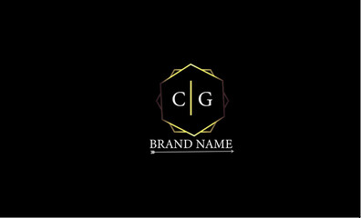 CG is a very luxury logo with a stylish design and golden color with black background.