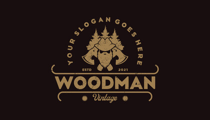 vintage logo, timberland,woodman,lumberjack, and other, reference logo for your work
