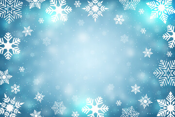 Naklejka na ściany i meble Christmas, Winter, Snowflake Background,