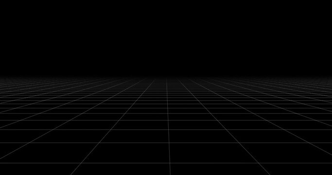 polygonal white animation of a 3d bypass of a site moves on a dark background. damaged vhs overlay.