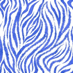 Seamless blue tiger skin pattern. Metallic tiger skin print, texture, background. Vector illustration