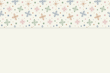 Design of a Christmas background with hand drawn snowflakes. Vector