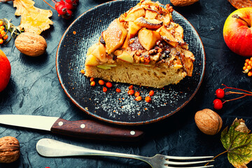 Autumn apple pie or tart