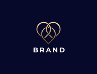 Heart symbol logo icon. Health care logotype icon. Dating logo. Vector template.