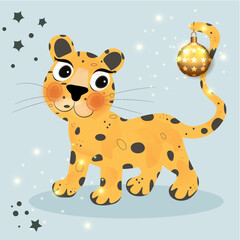 funny leopard happy new year greetings