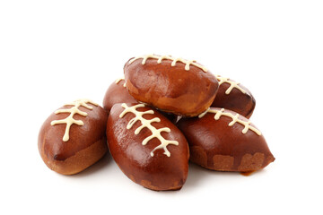 Concept of Super bowl snacks isolated on white background