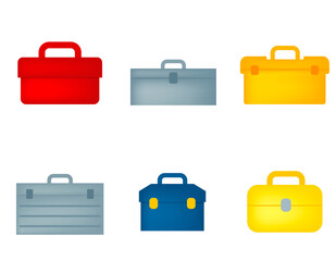 Tool box set, icon, stock vector, logo isolated on a white background. Illustration