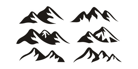 Set of mountain logo design templates. Premium Vector