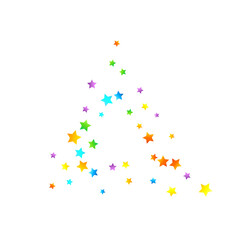 Rainbow Festive Confetti. Carnival Star Falling.